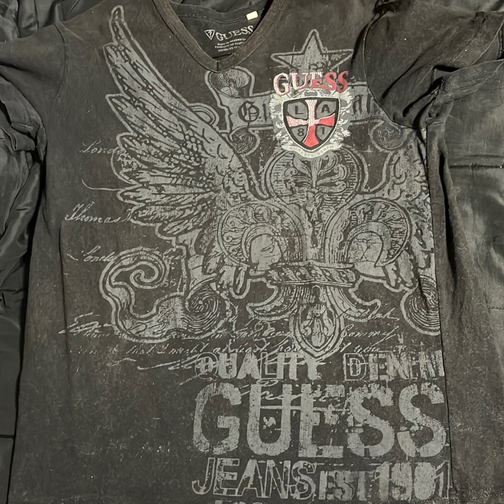 Y2K vintage goth affliction like guess short sleeve shirt